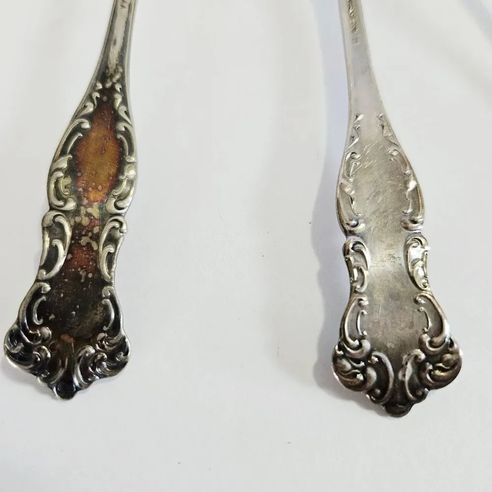 WM Rogers & Co. Oxford Pattern AA Silver Plated Serving Meat Fish Forks & Ladle